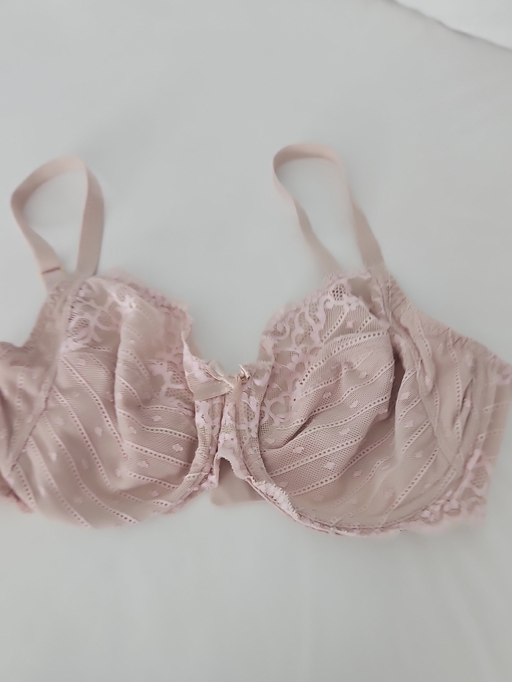Chantelle Rive Gauche Full Coverage Lace Unlined Underwire Bra in Blush Pink